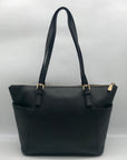 Michael Kors Black Saffiano Leather Charlotte Top-Zip Tote Bag