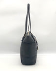 Michael Kors Black Saffiano Leather Charlotte Top-Zip Tote Bag