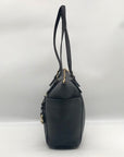 Michael Kors Black Saffiano Leather Charlotte Top-Zip Tote Bag