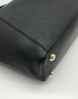 Michael Kors Black Saffiano Leather Charlotte Top-Zip Tote Bag