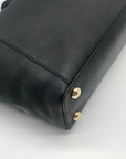 Michael Kors Black Saffiano Leather Charlotte Top-Zip Tote Bag