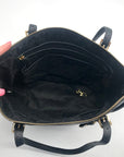 Michael Kors Black Saffiano Leather Charlotte Top-Zip Tote Bag