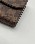 Louise Vuitton Brown Leather Damier Ebène Sistina Wallet