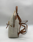 Micahel Kors Vanilla Monogram Canvas Rhea Slim Backpack