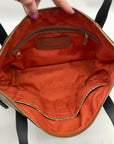 Cole Hann Metallic Bronze Lizard Embossed Leather Tote Bag