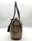 Cole Hann Metallic Bronze Lizard Embossed Leather Tote Bag