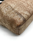 Cole Hann Metallic Bronze Lizard Embossed Leather Tote Bag