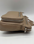 Mancini Brown Leather Crossbody Bag