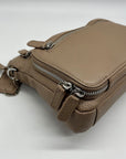 Mancini Brown Leather Crossbody Bag