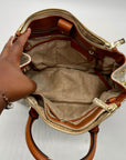 Michael Kors Cream Canvas Satchel