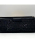 Stuart Weitzman Black Shimmer Framed Evening Clutch