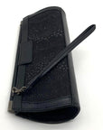 Stuart Weitzman Black Shimmer Framed Evening Clutch