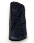 Stuart Weitzman Black Shimmer Framed Evening Clutch