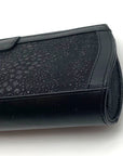 Stuart Weitzman Black Shimmer Framed Evening Clutch