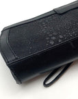 Stuart Weitzman Black Shimmer Framed Evening Clutch