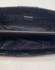 Stuart Weitzman Black Shimmer Framed Evening Clutch