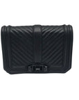 Rebecca Minkoff Black Quilted Leather Chevron Love Crossbody
