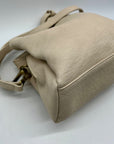 MMs Brands Beige Faux Leather Shoulder Bag