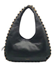 Donna Karan Black Leather Batiste Triple Compartment Shoulder Bag