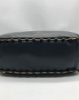 Donna Karan Black Leather Batiste Triple Compartment Shoulder Bag
