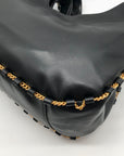 Donna Karan Black Leather Batiste Triple Compartment Shoulder Bag