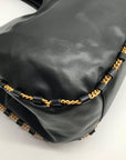 Donna Karan Black Leather Batiste Triple Compartment Shoulder Bag