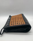 Black & Tan Patent Finish Pouch