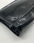 Black & Tan Patent Finish Pouch