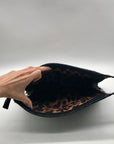 Black & Tan Patent Finish Pouch