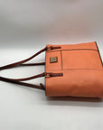 Dooney & Bourke Pale Orange Pebbled Leather Tote Bag