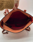 Dooney & Bourke Pale Orange Pebbled Leather Tote Bag