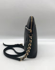 Michael Kors Black Leather Jet Set Charm North South Chain Phone Crossbody