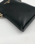 Michael Kors Black Leather Jet Set Charm North South Chain Phone Crossbody