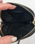 Michael Kors Black Leather Jet Set Charm North South Chain Phone Crossbody