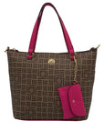 Anne Klein Alex Varsity Tan and Pink Tote Bag