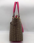 Anne Klein Alex Varsity Tan and Pink Tote Bag