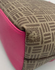 Anne Klein Alex Varsity Tan and Pink Tote Bag