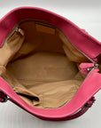 Coach Pink Saffiano Leather Zip Top Tote Bag F27349