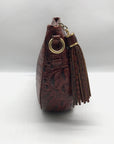 Brahmin Pecan Brown Croc-Embossed Leather Crossbody