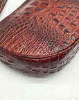 Brahmin Pecan Brown Croc-Embossed Leather Crossbody
