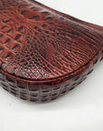 Brahmin Pecan Brown Croc-Embossed Leather Crossbody