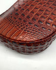 Brahmin Pecan Brown Croc-Embossed Leather Crossbody