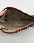 Brahmin Pecan Brown Croc-Embossed Leather Crossbody