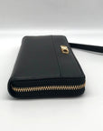 Michael Kors Black Leather Parker Large Travel Continental Wallet