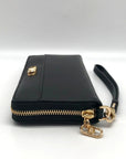 Michael Kors Black Leather Parker Large Travel Continental Wallet