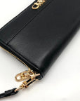 Michael Kors Black Leather Parker Large Travel Continental Wallet