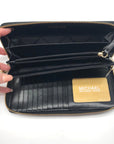 Michael Kors Black Leather Parker Large Travel Continental Wallet