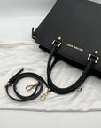 Michael Kors Black Saffiano Leather Selma Convertible Satchel Bag