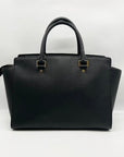 Michael Kors Black Saffiano Leather Selma Convertible Satchel Bag