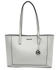 Michael Kors Optic White Leather East West Sallie Tote Bag